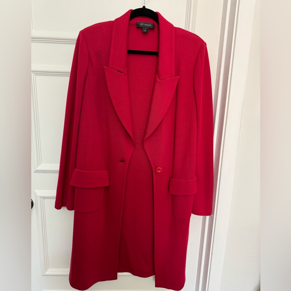 St. John Wool Longline Coatigan (Coat Cardigan)